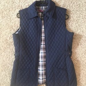 Navy blue thin quilted vest